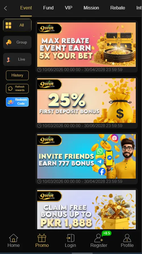 9win Game Rewards and Bonuses