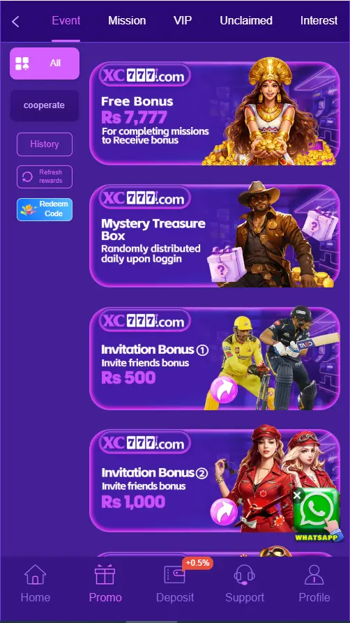 XC777 Game Bonuses